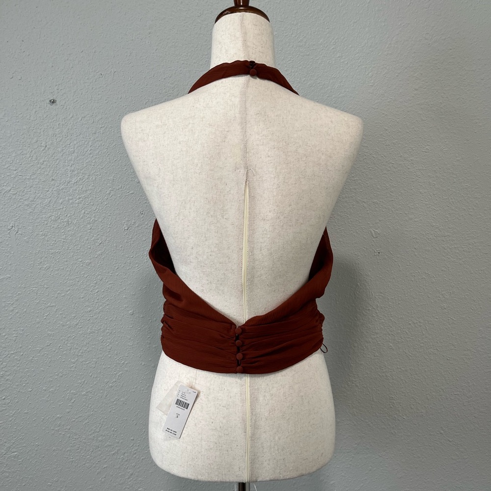 NWT $90 Sunday in Brooklyn Rust Halter Crop Top Size Small - Picture 4 of 7